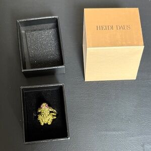 Heidi Daus Gold and Pink Frog Ring